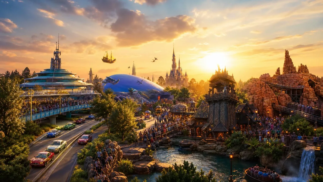 Temps d'attente Disney Adventure World et Disneyland : gros pic