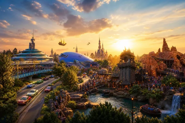 Temps d'attente Disney Adventure World et Disneyland : gros pic